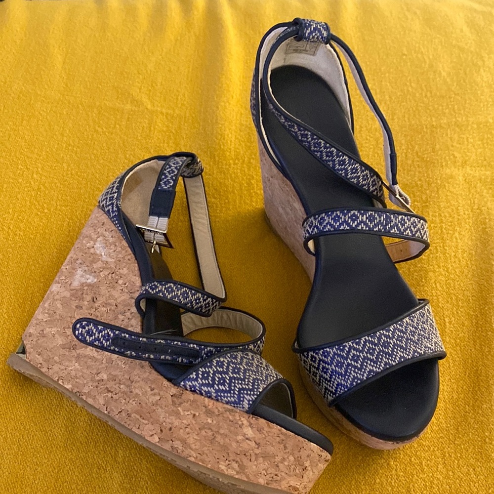 Jimmy Choo Navy Blue Wedges
